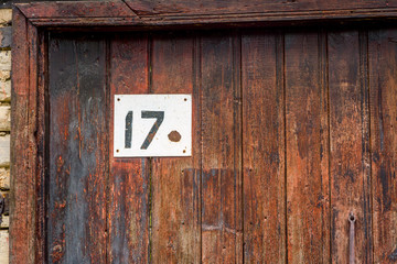 House number on the door