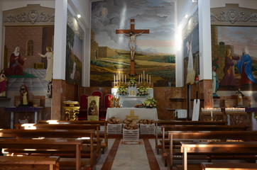 Fototapeta na wymiar Interior of contemporary cathedral 