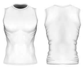 Sleeveless t-shirt with round neck