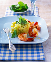 Shrimp with potatoes