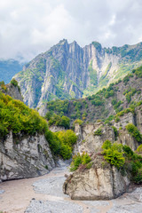 View over Lahich river bed torrent