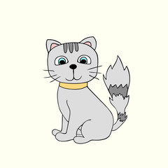 Obraz premium Vector baby kitty. Cartoon illustration
