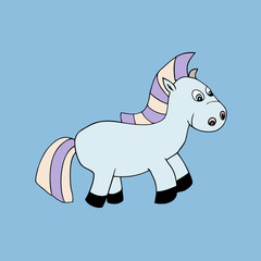 Vector baby pony. Cartoon illustration