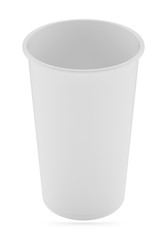 Empty white paper cup isolated on white background. 3d rendering