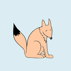 Vector fox. Cartoon illustration