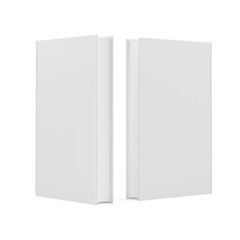 Blank two book cover on white background. 3d rendering