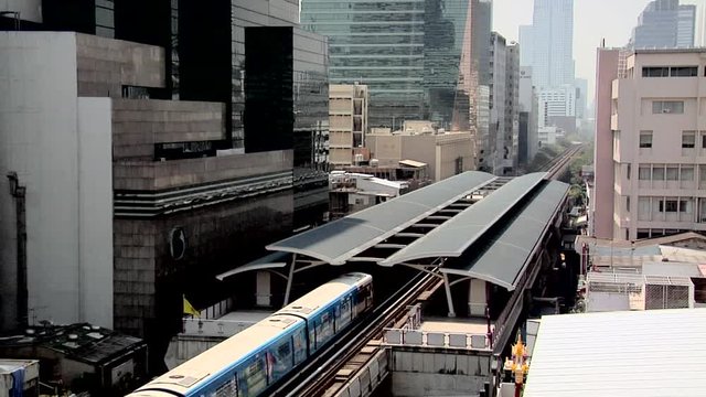 The Skytrain at the Sala Daeng Station, Bangkok