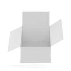 Open box with shadow on white background. 3d rendering
