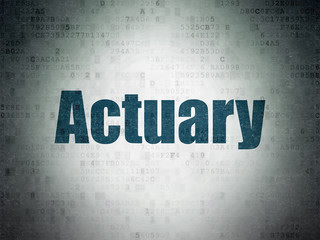 Insurance concept: Actuary on Digital Data Paper background