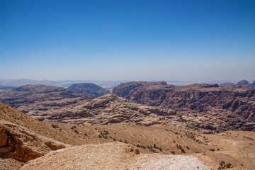 Fototapeta na wymiar Panorama of the Wadi Musa near Petra, Jordan