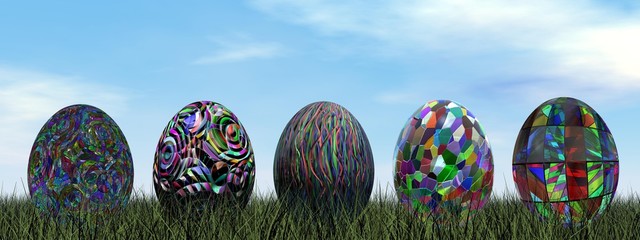 Colorful eggs for easter - 3D render