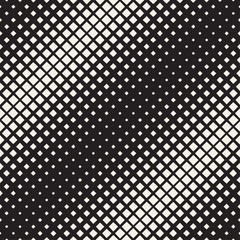 Stylish Minimalistic Halftone Grid. . Vector Seamless Black and White Pattern