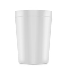 Empty white paper cup isolated on white background. 3d rendering