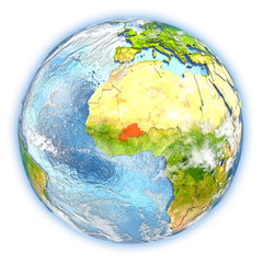 Burkina Faso on Earth isolated
