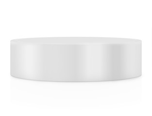 Empty round pedestal for display. Platform for design. 3D rendering