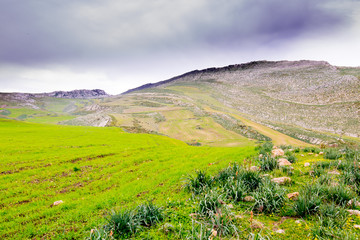 Wonderful view of the valley from the mountains in Tunisia