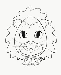 Coloring, small, funny boy lion cub