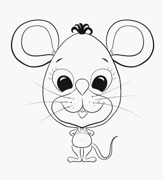 Coloring, small, funny little mouse boy