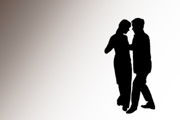 Tanzpaar auf weißgrauem hintergrund