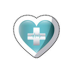 heartbeat inside cross icon, vector illustration design