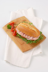 fresh sandwich with ham