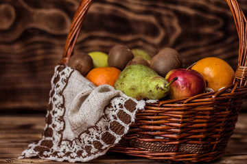 some fruit in wicker basket