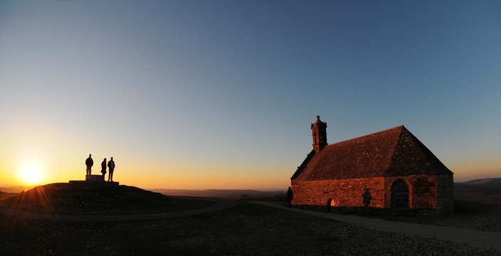 La chapelle Saint-Michel de Brasparts dans les monts d'Arr&eacute;e en Bretagne Cornouaille Finist&egrave;re France