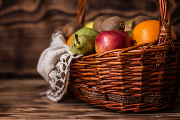 some fruit in wicker basket