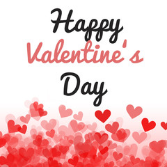 Fototapeta na wymiar Valentine's Day greeting card with small red hearts