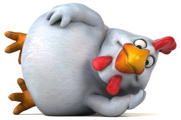 Fun chicken - 3D Illustration