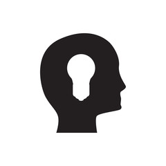 head with keyhole icon illustration
