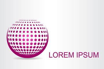 Logo stylized spherical surface with abstract shapes