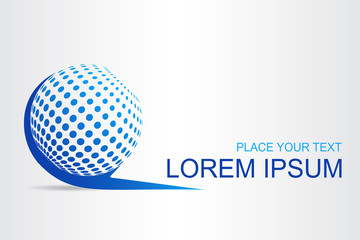 Logo stylized spherical surface with abstract shapes