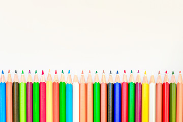 Bunch of sharp colorful pencils