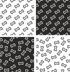 Dog Bone Aligned & Random Seamless Pattern Set