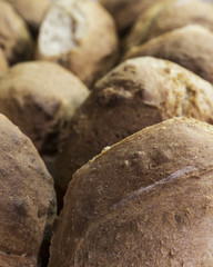 Loafs of stacked bread