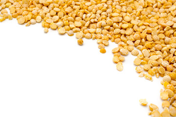 Peas close-up on a white