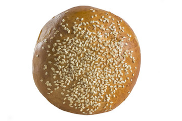 a bun topped with sesame seeds on top