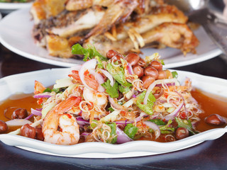 Thai spice shrimp salad with tropical herb