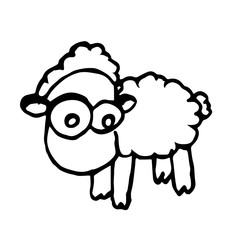 sheep hand draw sketch, vector