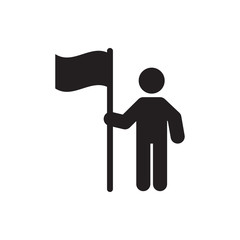 man with flag icon.