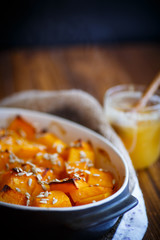sweet baked pumpkin with honey