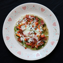 Pizza Paratha with cheese and sausage