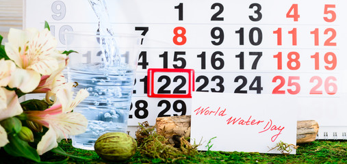 March 22 World Water Day on the calendar