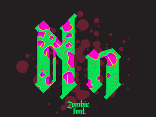 Acid zombie gothic font