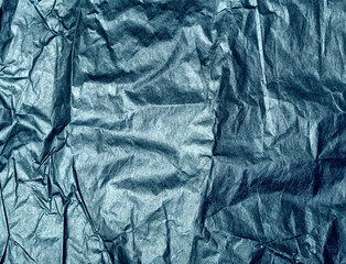 heavily wrinkled paper blue, blue texture, background