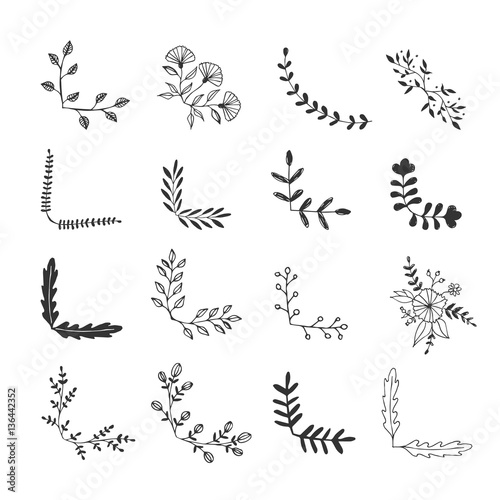 Download "Set of hand drawn corner borders. Fancy page decoration ...