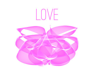 "Love" conceptional illustration with text "love" on abstract fo