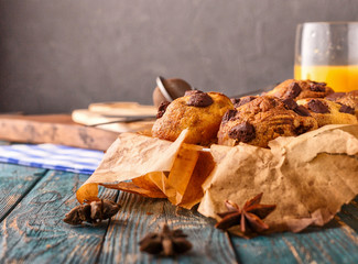 muffins with orange juice