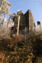 Castle remains with cracked wall